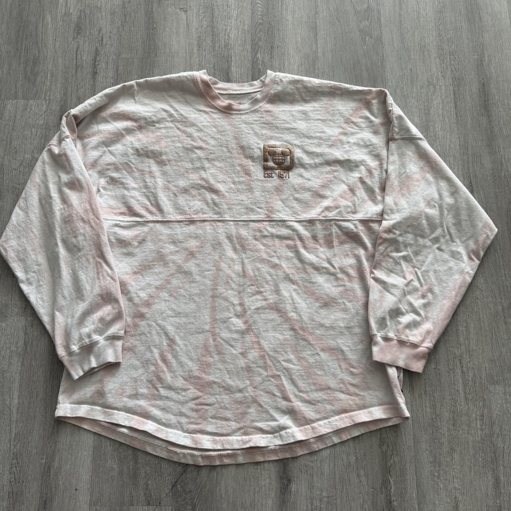 Disney Walt Disney World Spirit Jersey Shirt Womens XL Pink Glitter Mickey Mouse